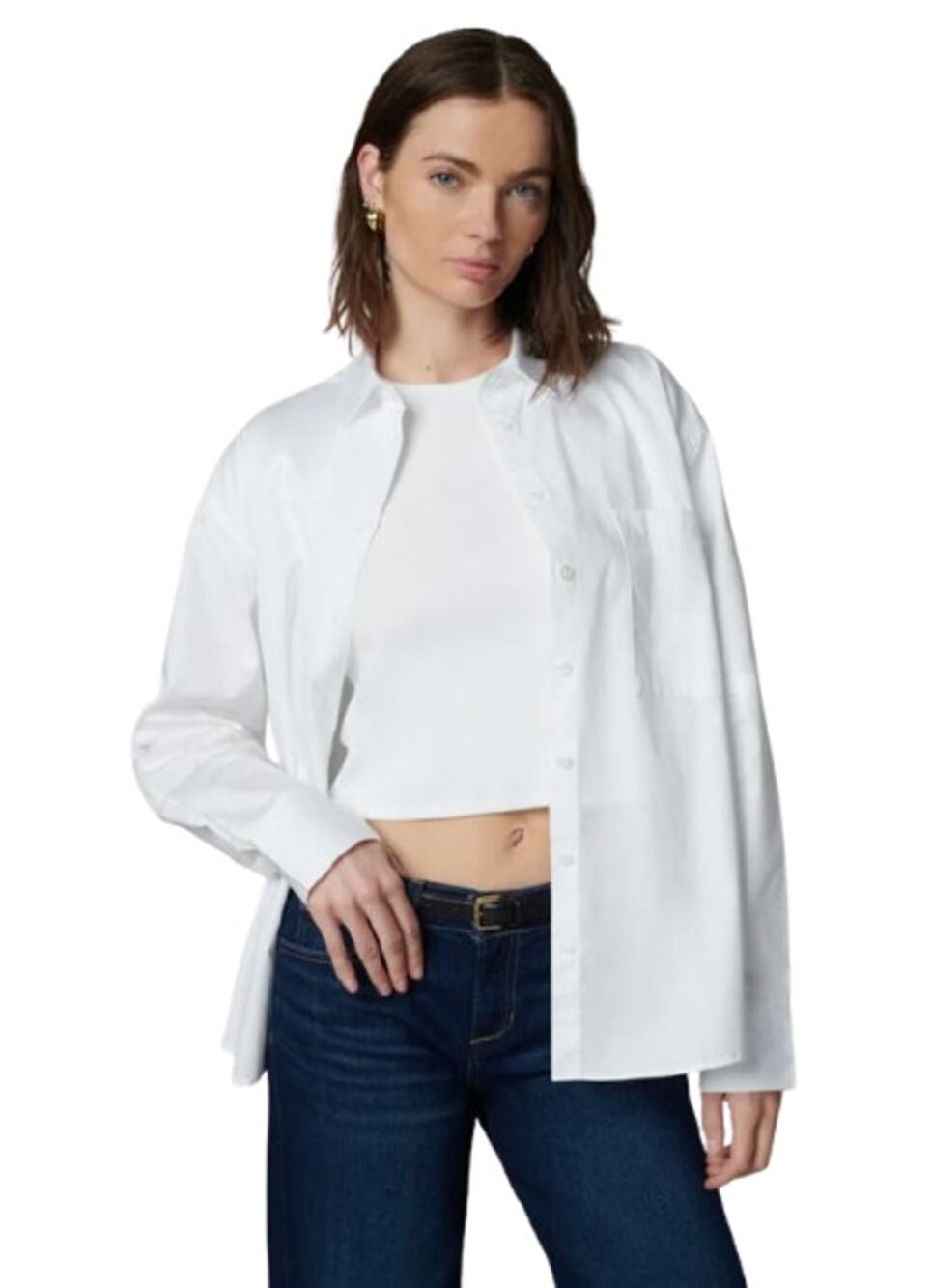 JOE'S JEANS Women's Boyfriend Button Down Shirt Medium Optic White NWT